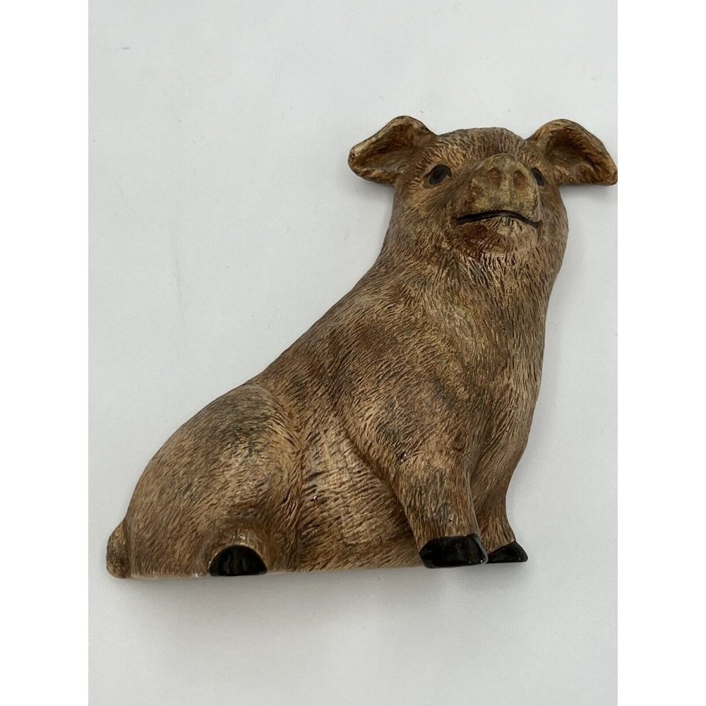 VTG Ceramic Pig Full Body Seated Or Wall Hanging Country Farm 5” Hand Made 1996 - Picture 7 of 12